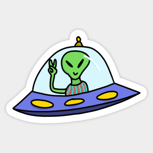 Alien UFO Sticker